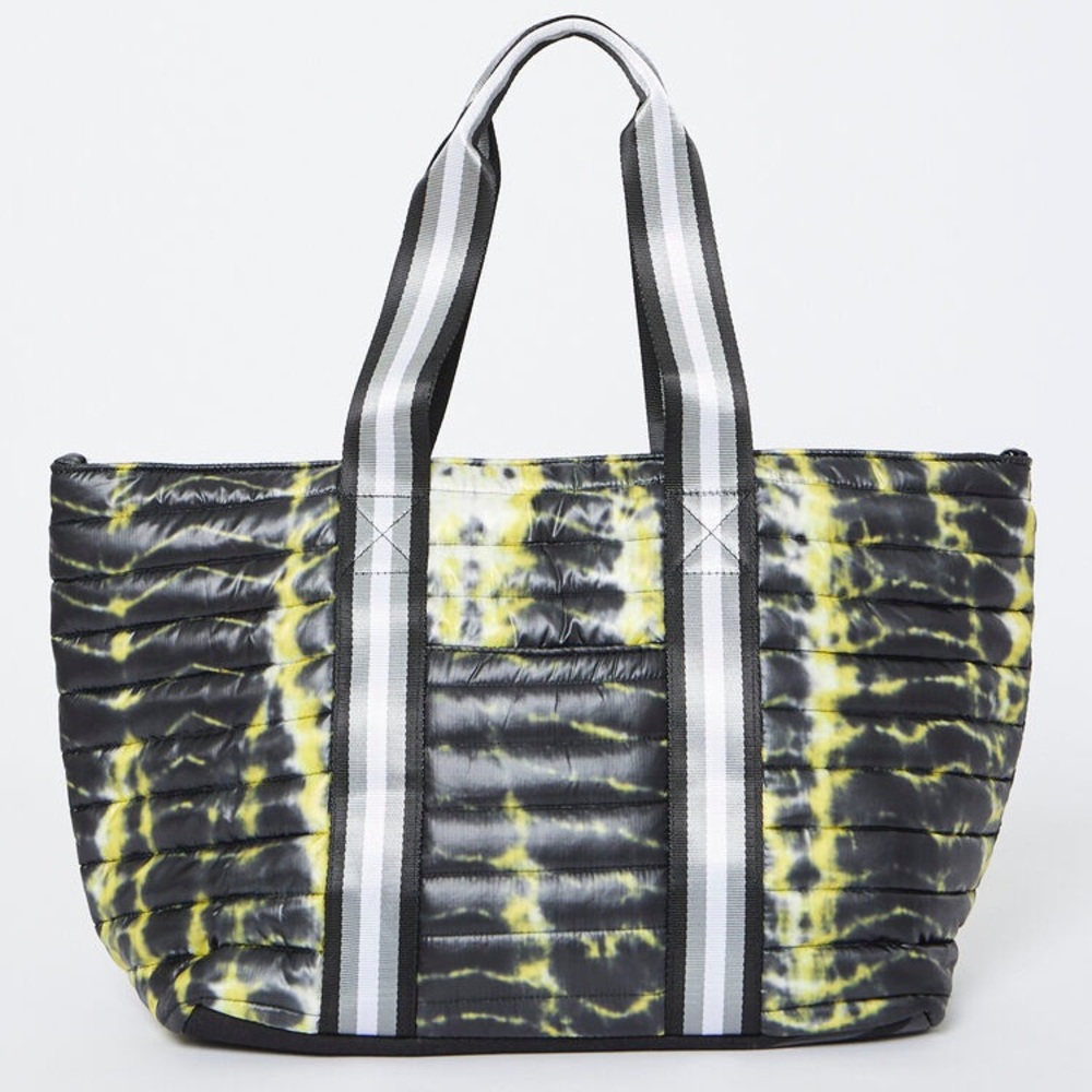 soulcycle Quilted Tie-Dye Tote in Black, Yellow & White